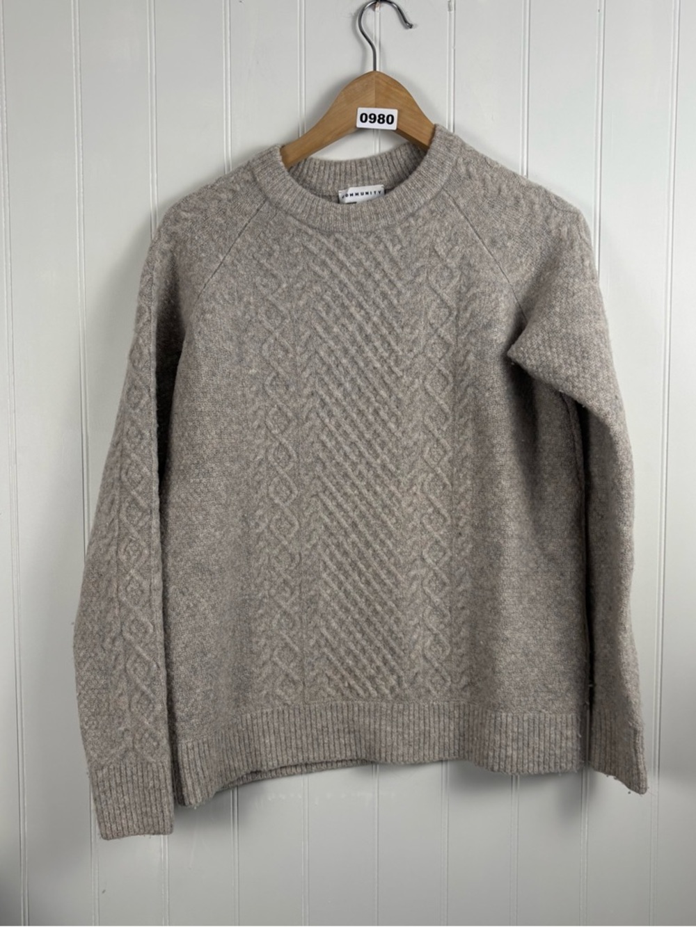 Aritzia Community Wool Yak Blend Sweater Neutral Minimalist Cozy Oversized XXS-S